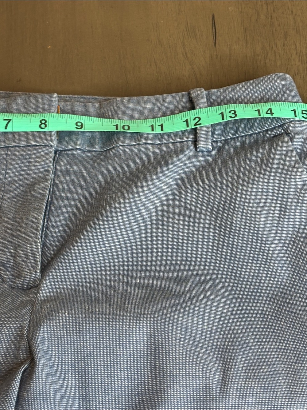 πLOFT Riviera Slim Straight Dress Pants Womens 2 Chambray Blue Stretch Cottonπ - Picture 8 of 13